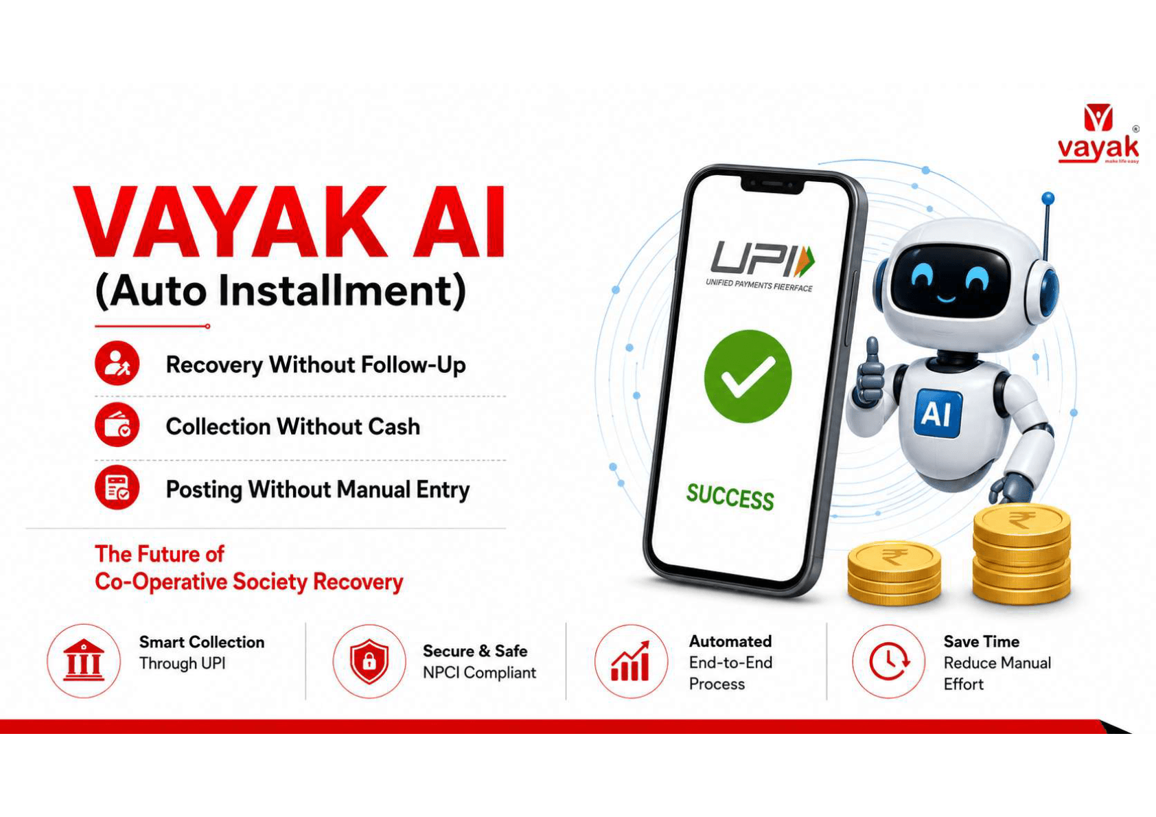 Vayak AI Auto Installment - automated UPI collection for co-operative societies with recovery without follow-up